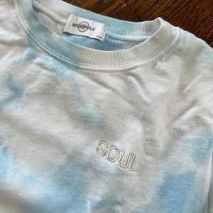 SoulCycle tie dye embroidered crewneck